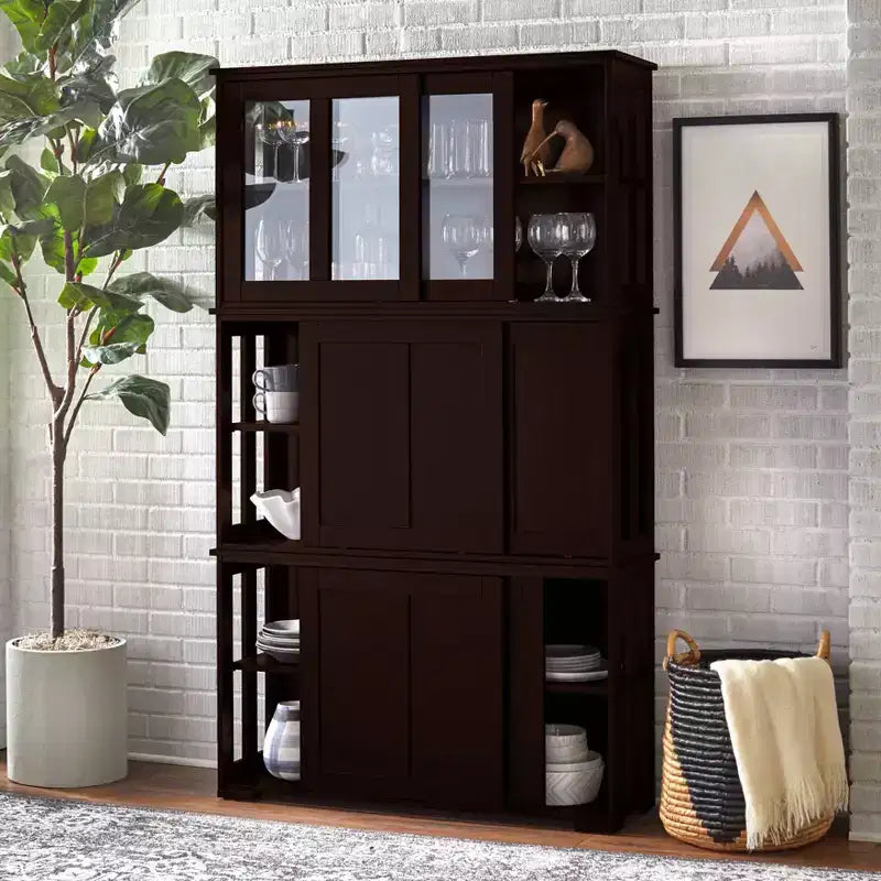 Meuble de rangement empilable Pacific Buylateral avec portes coulissantes en verre