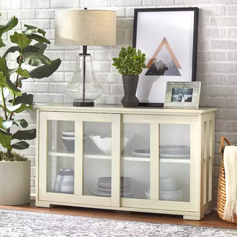 Meuble de rangement empilable Pacific Buylateral avec portes coulissantes en verre