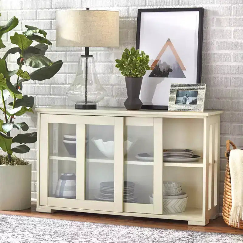 Meuble de rangement empilable Pacific Buylateral avec portes coulissantes en verre