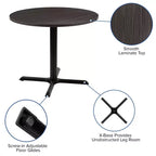 Table de conférence multi-usage ronde Emma et Oliver de 36 po – Table de réunion pour bureau