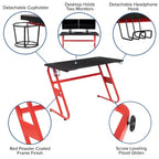 Ensemble de jeu Emma et Oliver – Support de bureau pour casque et gobelet et fauteuil inclinable avec repose-pieds