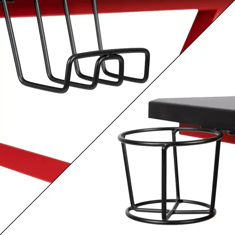 Ensemble de jeu Emma et Oliver – Support de bureau pour casque et gobelet et fauteuil inclinable avec repose-pieds