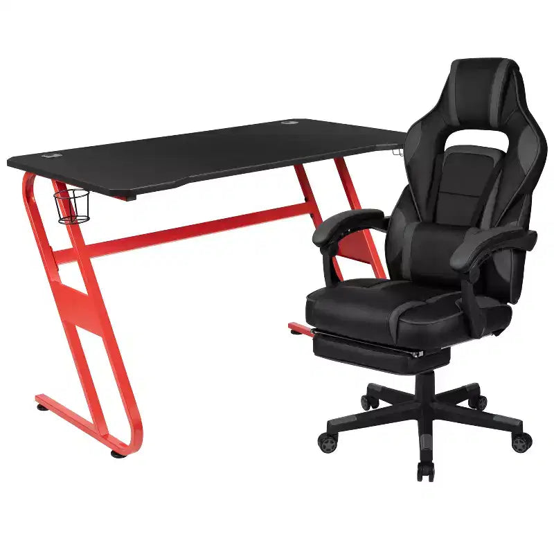 Ensemble de jeu Emma et Oliver – Support de bureau pour casque et gobelet et fauteuil inclinable avec repose-pieds