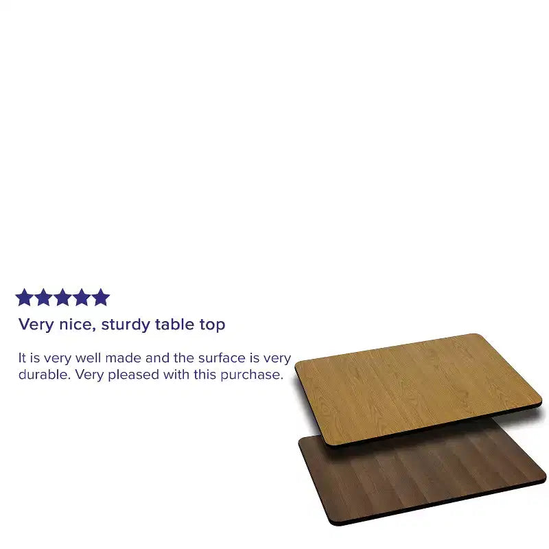 Plateau de table rectangulaire Emma et Oliver 30x60 avec plateau stratifié réversible