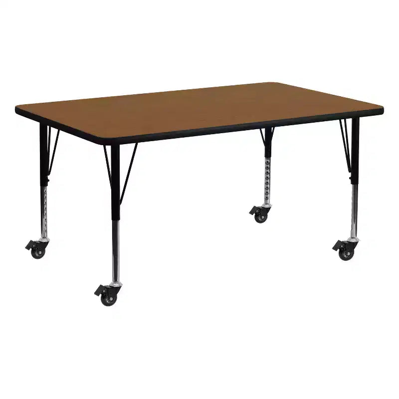 Table d'activités de maternelle rectangulaire Emma et Oliver Mobile 24x60 en stratifié HP