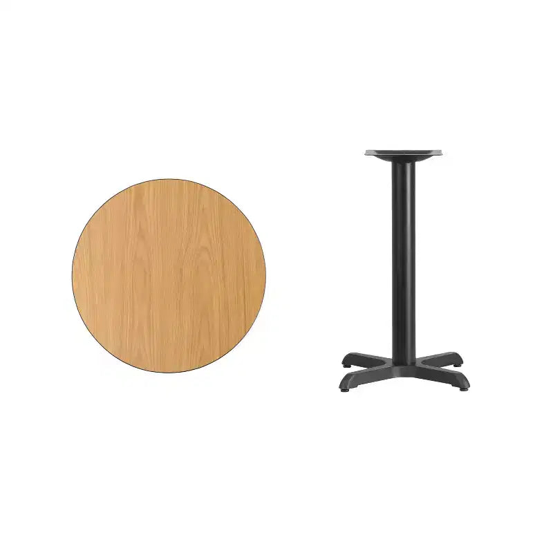 Table ronde stratifiée Emma et Oliver de 24 po avec base de table de 22x22