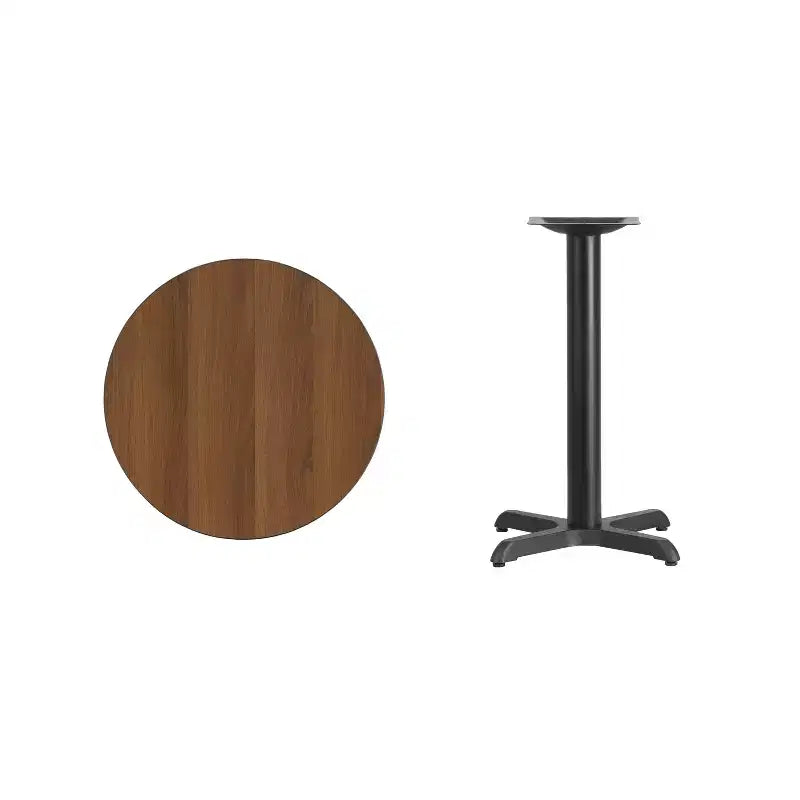 Table ronde stratifiée Emma et Oliver de 24 po avec base de table de 22x22