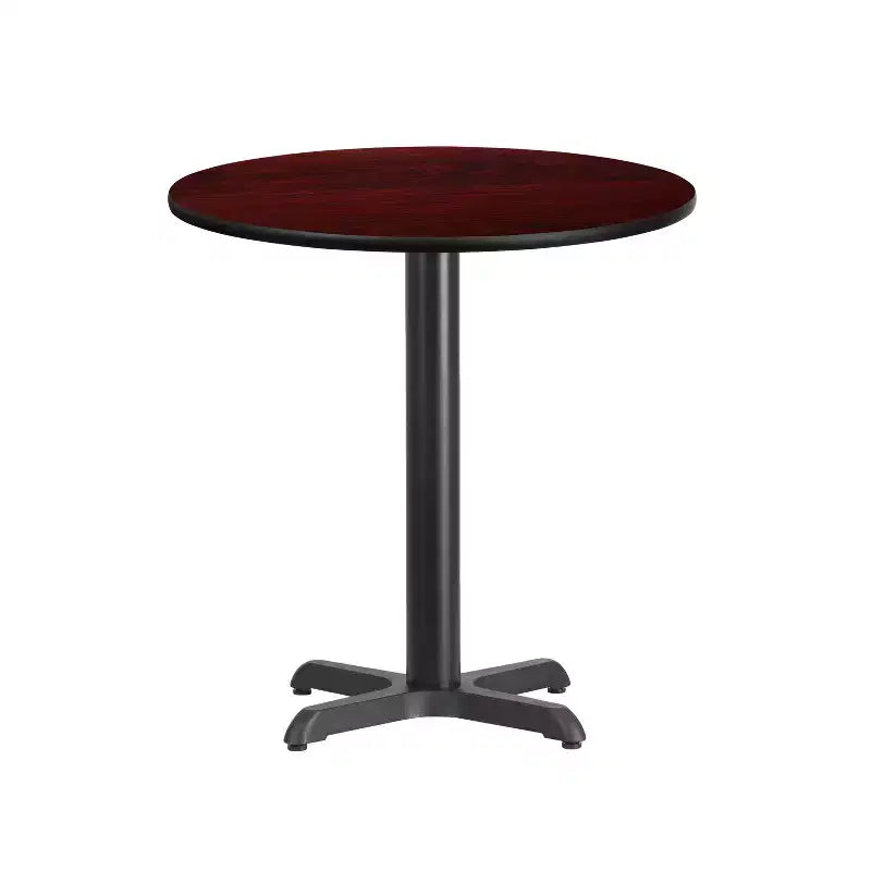 Table ronde stratifiée Emma et Oliver de 24 po avec base de table de 22x22