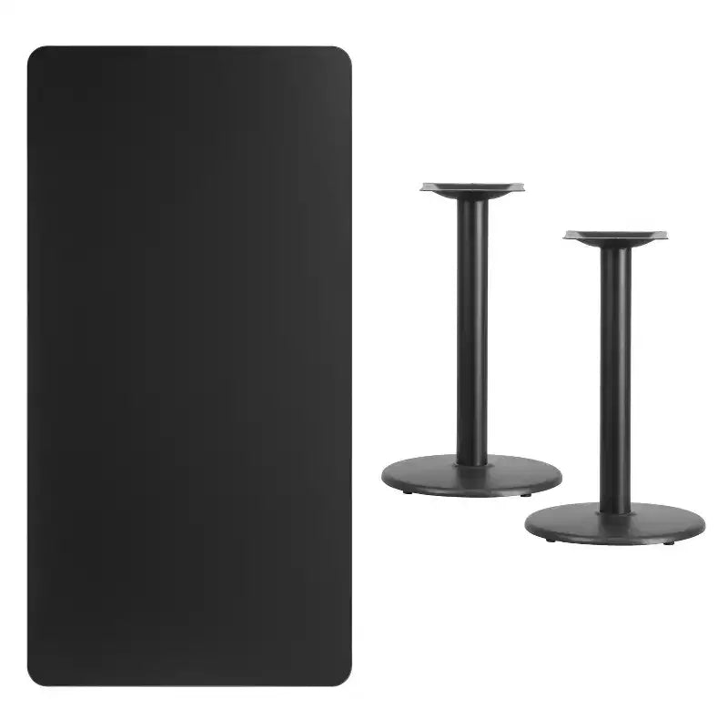 Emma and Oliver 30x60 Rectangular Laminate Table with 18 Round Table Bases