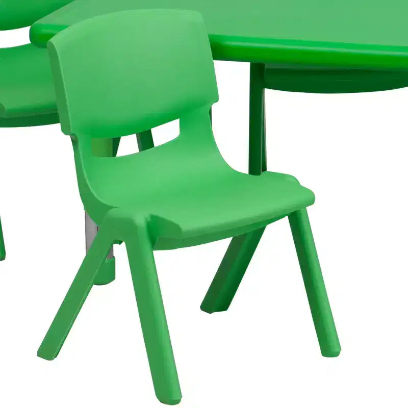 Ensemble de table d'activités rectangulaire en plastique réglable en hauteur Emma et Oliver 24W x 48L avec 6 chaises