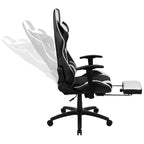 Flash Furniture Bureau de jeu et ensemble chaise de jeu inclinable avec repose-pieds - Porte-gobelet/Crochet pour casque/Tapis de souris amovible/Gestion des câbles