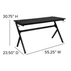Flash Furniture Bureau de jeu et ensemble chaise de jeu inclinable avec repose-pieds - Porte-gobelet/Crochet pour casque/Tapis de souris amovible/Gestion des câbles