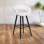 Tabouret de bar à dossier ouvert arrondi en bois 29H Emma et Oliver
