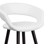 Tabouret de bar à dossier ouvert arrondi en bois 29H Emma et Oliver