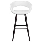 Tabouret de bar à dossier ouvert arrondi en bois 29H Emma et Oliver