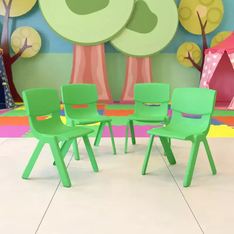 Chaise d'école empilable en plastique Emma et Oliver, lot de 4, hauteur d'assise 30,5 cm - Chaise pour enfants