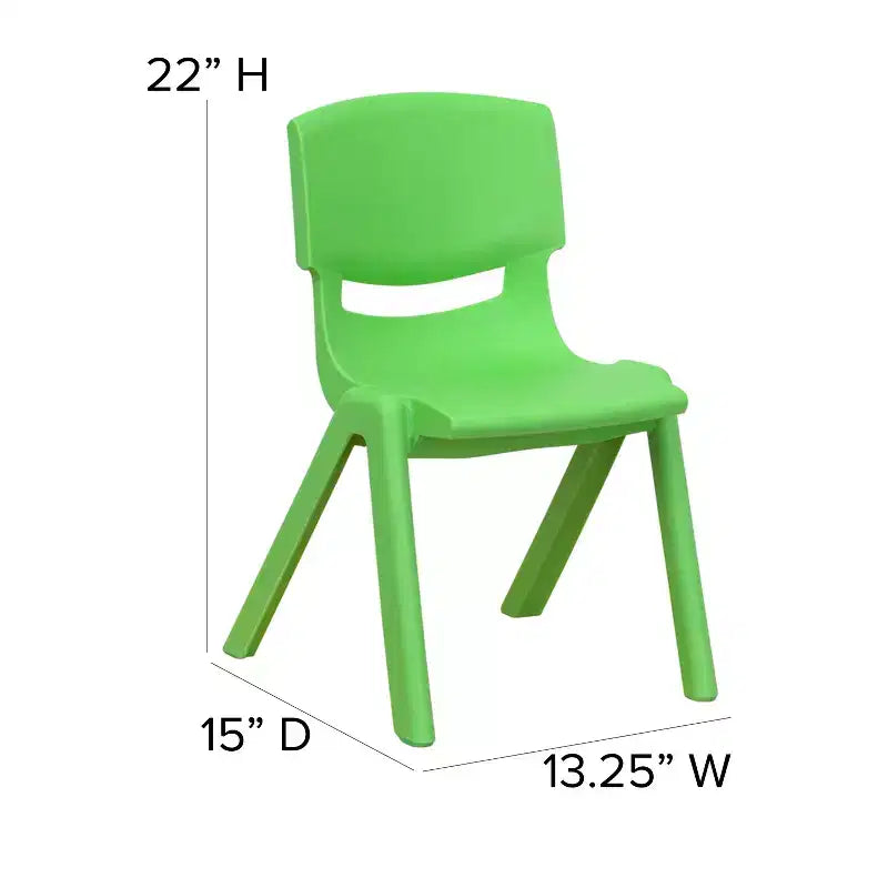 Chaise d'école empilable en plastique Emma et Oliver, lot de 4, hauteur d'assise 30,5 cm - Chaise pour enfants
