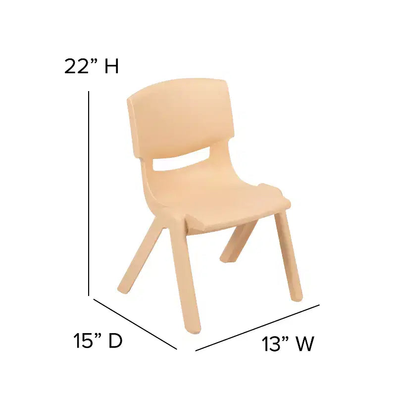 Chaise d'école empilable en plastique Emma et Oliver, lot de 4, hauteur d'assise 30,5 cm - Chaise pour enfants