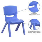 Chaise d'école empilable en plastique Emma et Oliver, lot de 4, hauteur d'assise 30,5 cm - Chaise pour enfants