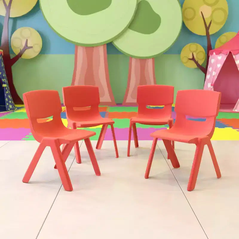 Chaise d'école empilable en plastique Emma et Oliver, lot de 4, hauteur d'assise 30,5 cm - Chaise pour enfants