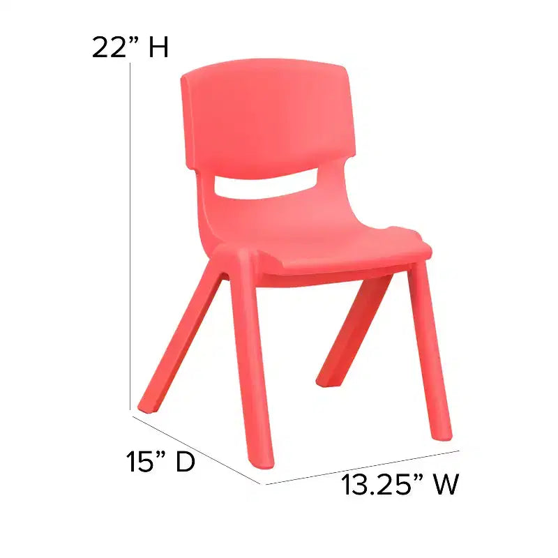 Chaise d'école empilable en plastique Emma et Oliver, lot de 4, hauteur d'assise 30,5 cm - Chaise pour enfants
