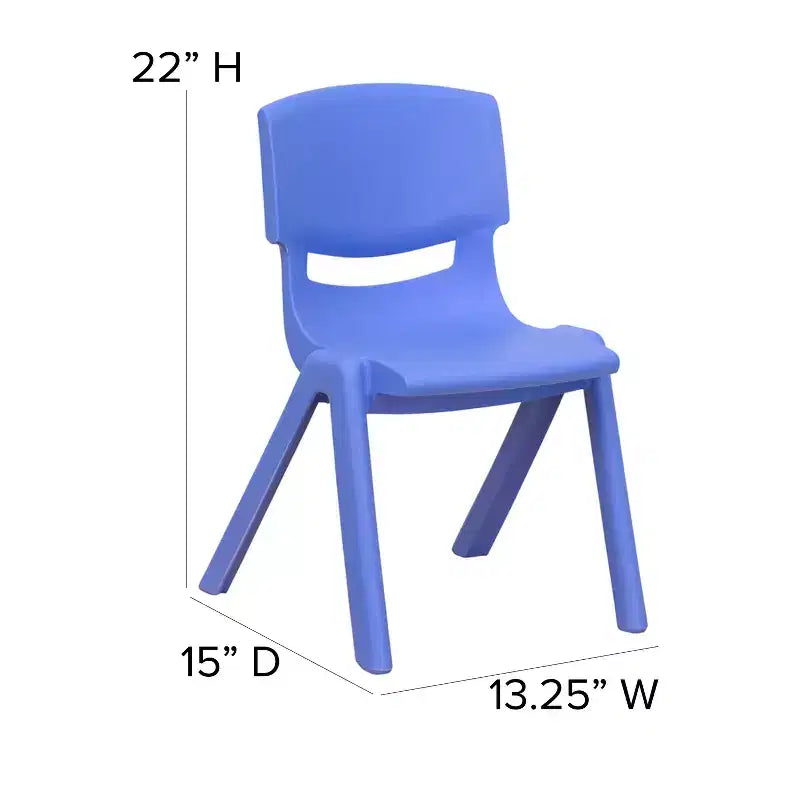 Chaise d'école empilable en plastique Emma et Oliver, lot de 4, hauteur d'assise 30,5 cm - Chaise pour enfants