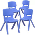 Chaise d'école empilable en plastique Emma et Oliver, lot de 4, hauteur d'assise 30,5 cm - Chaise pour enfants