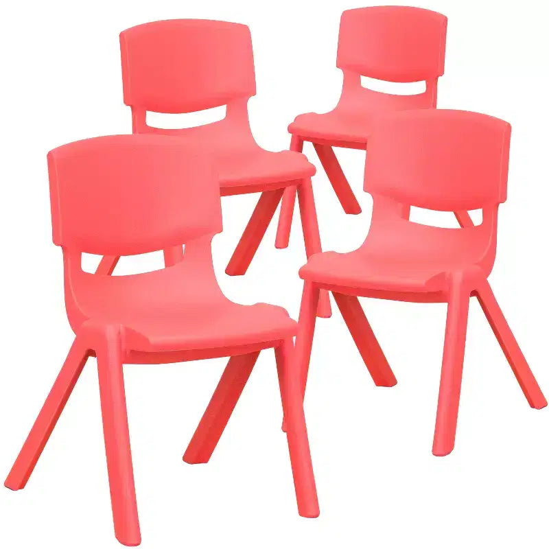 Chaise d'école empilable en plastique Emma et Oliver, lot de 4, hauteur d'assise 30,5 cm - Chaise pour enfants