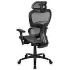 Chaise de bureau ergonomique en maille Emma et Oliver – Bascule synchrone, appui-tête, accoudoirs pivotants réglables