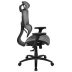 Chaise de bureau ergonomique en maille Emma et Oliver – Bascule synchrone, appui-tête, accoudoirs pivotants réglables