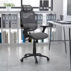 Chaise de bureau ergonomique en maille Emma et Oliver – Bascule synchrone, appui-tête, accoudoirs pivotants réglables