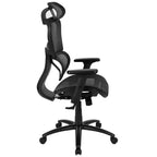 Chaise de bureau ergonomique en maille Emma et Oliver – Bascule synchrone, appui-tête, accoudoirs pivotants réglables