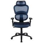 Chaise de bureau ergonomique en maille Emma et Oliver – Bascule synchrone, appui-tête, accoudoirs pivotants réglables
