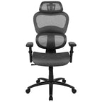 Chaise de bureau ergonomique en maille Emma et Oliver – Bascule synchrone, appui-tête, accoudoirs pivotants réglables