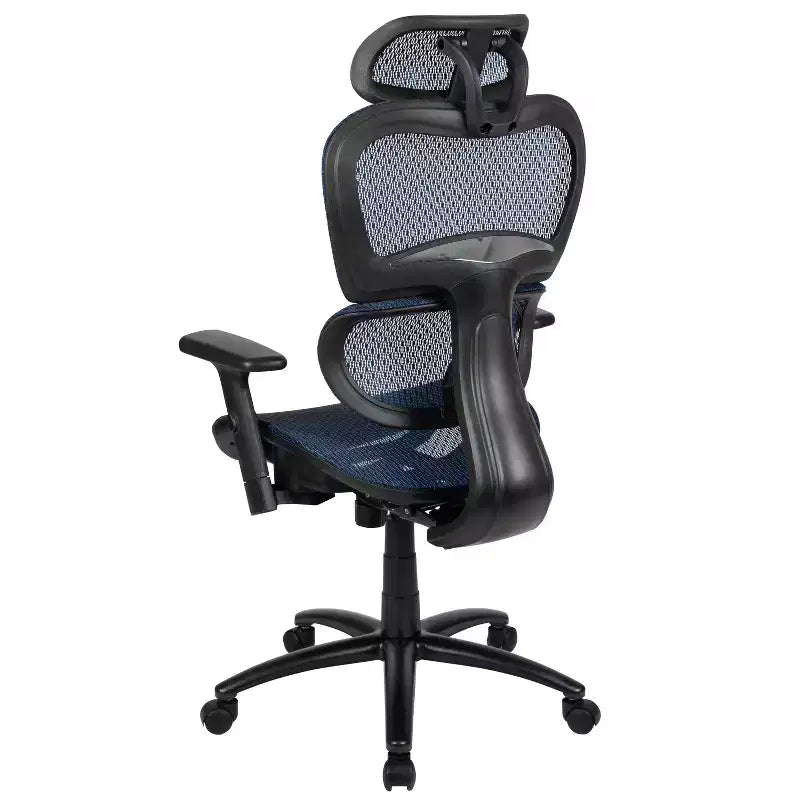 Chaise de bureau ergonomique en maille Emma et Oliver – Bascule synchrone, appui-tête, accoudoirs pivotants réglables