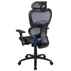 Chaise de bureau ergonomique en maille Emma et Oliver – Bascule synchrone, appui-tête, accoudoirs pivotants réglables