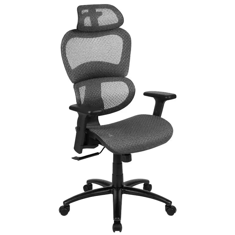 Emma and Oliver Ergonomic Mesh Office Chair-Synchro-Tilt, Headrest, Adjustable Pivot Arms