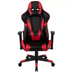 Chaise de jeu ergonomique Emma et Oliver Racing avec dossier entièrement inclinable en cuir synthétique rouge