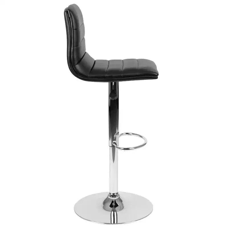 Tabouret moderne Emma et Oliver Coti, capitonné, à hauteur réglable, dossier mi-hauteur et base sur pied avec repose-pieds