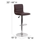Tabouret moderne Emma et Oliver Coti, capitonné, à hauteur réglable, dossier mi-hauteur et base sur pied avec repose-pieds
