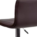 Tabouret moderne Emma et Oliver Coti, capitonné, à hauteur réglable, dossier mi-hauteur et base sur pied avec repose-pieds