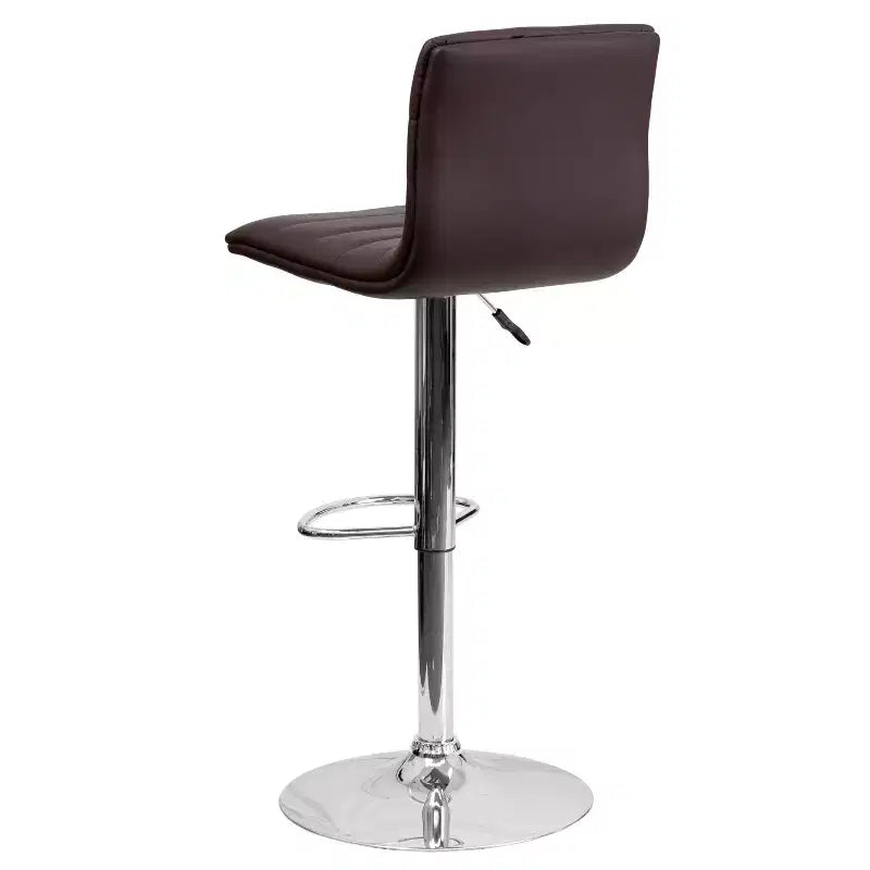 Tabouret moderne Emma et Oliver Coti, capitonné, à hauteur réglable, dossier mi-hauteur et base sur pied avec repose-pieds