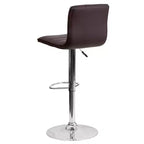 Tabouret moderne Emma et Oliver Coti, capitonné, à hauteur réglable, dossier mi-hauteur et base sur pied avec repose-pieds