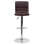 Tabouret moderne Emma et Oliver Coti, capitonné, à hauteur réglable, dossier mi-hauteur et base sur pied avec repose-pieds