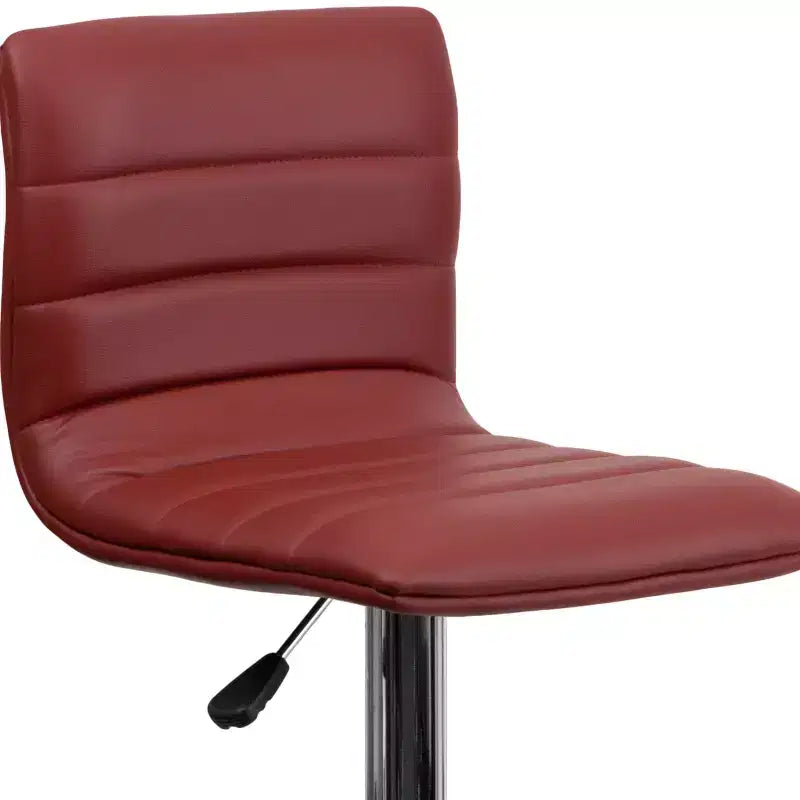 Tabouret moderne Emma et Oliver Coti, capitonné, à hauteur réglable, dossier mi-hauteur et base sur pied avec repose-pieds