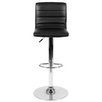 Tabouret moderne Emma et Oliver Coti, capitonné, à hauteur réglable, dossier mi-hauteur et base sur pied avec repose-pieds