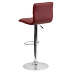 Tabouret moderne Emma et Oliver Coti, capitonné, à hauteur réglable, dossier mi-hauteur et base sur pied avec repose-pieds