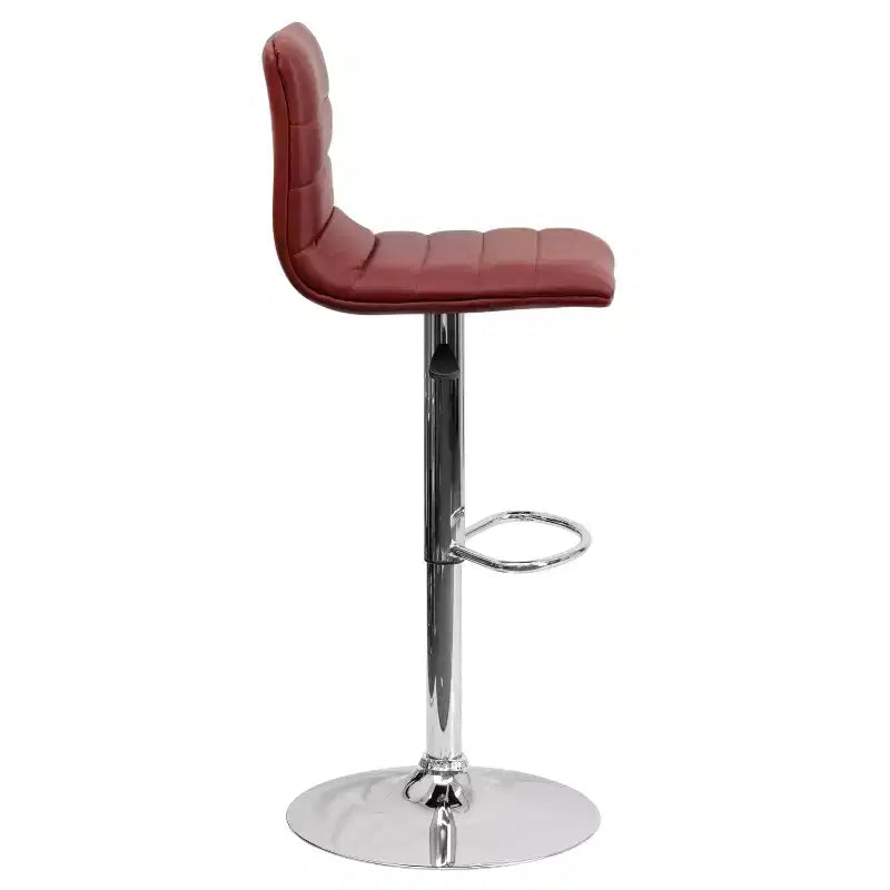 Tabouret moderne Emma et Oliver Coti, capitonné, à hauteur réglable, dossier mi-hauteur et base sur pied avec repose-pieds