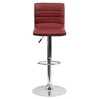 Tabouret moderne Emma et Oliver Coti, capitonné, à hauteur réglable, dossier mi-hauteur et base sur pied avec repose-pieds