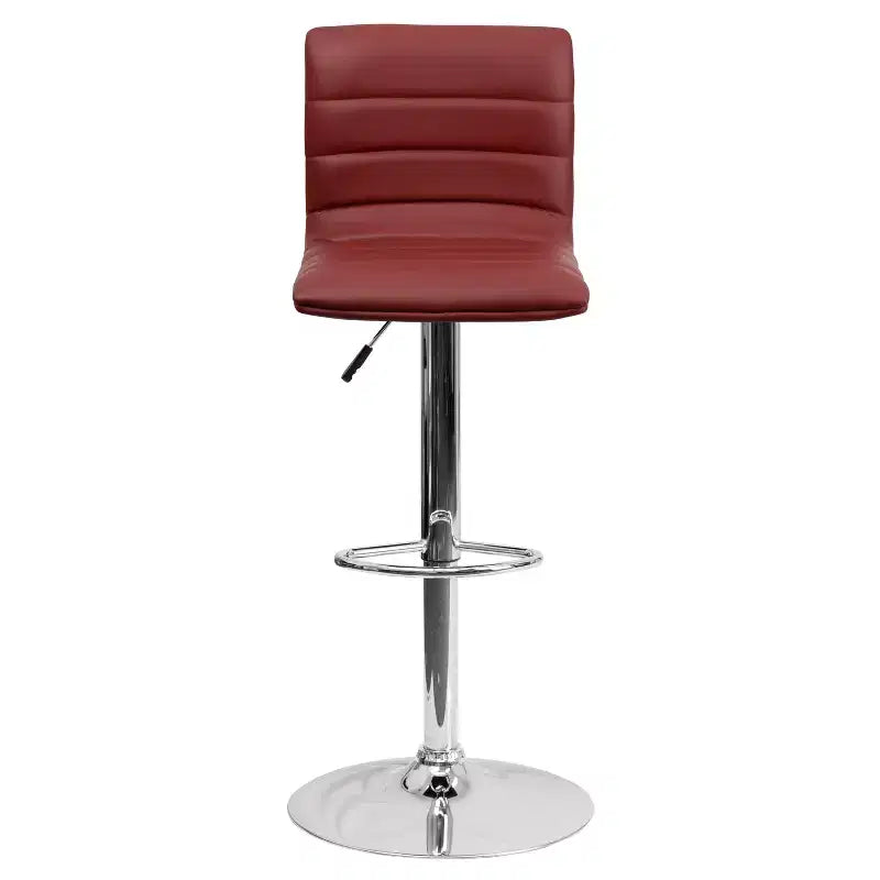 Tabouret moderne Emma et Oliver Coti, capitonné, à hauteur réglable, dossier mi-hauteur et base sur pied avec repose-pieds